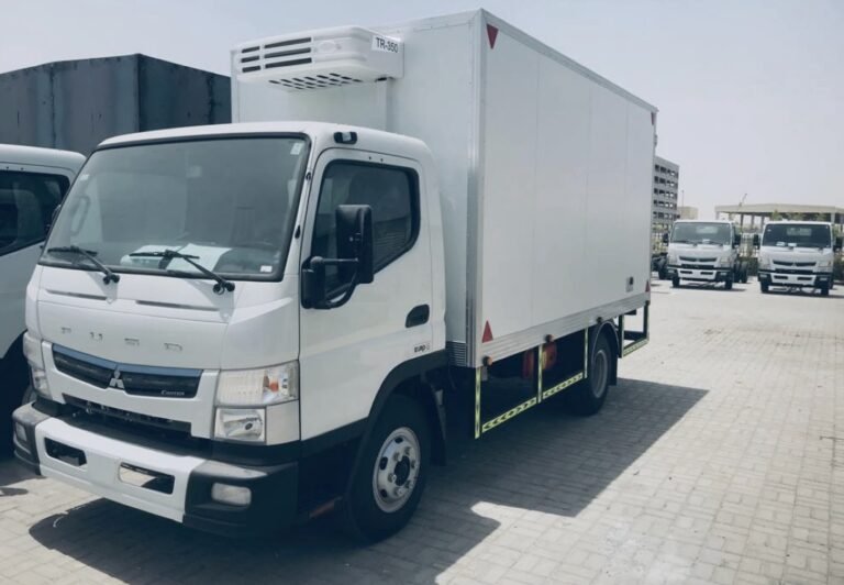 Mitsubishi Fuso Canter 3-ton chiller truck available for rent in Dubai