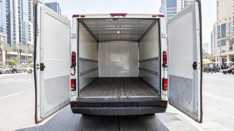 Rear of the 1-ton chiller van at the Dubai yard