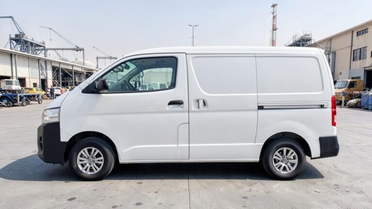 Toyota Hiace panel van side profile, showing the full length of the load bay