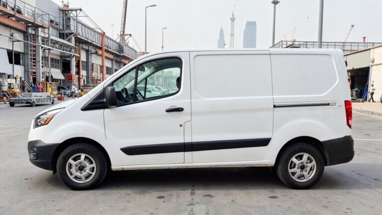 Ford Transit panel van side profile, showing the full length of the load bay