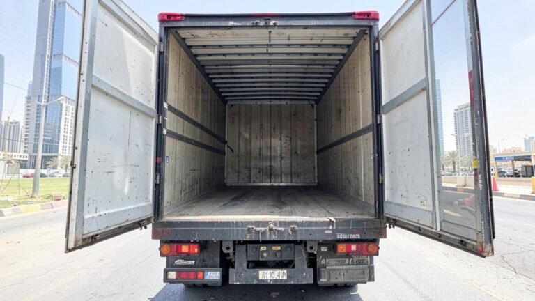 Rear of the 5-tonne box truck at the Dubai yard